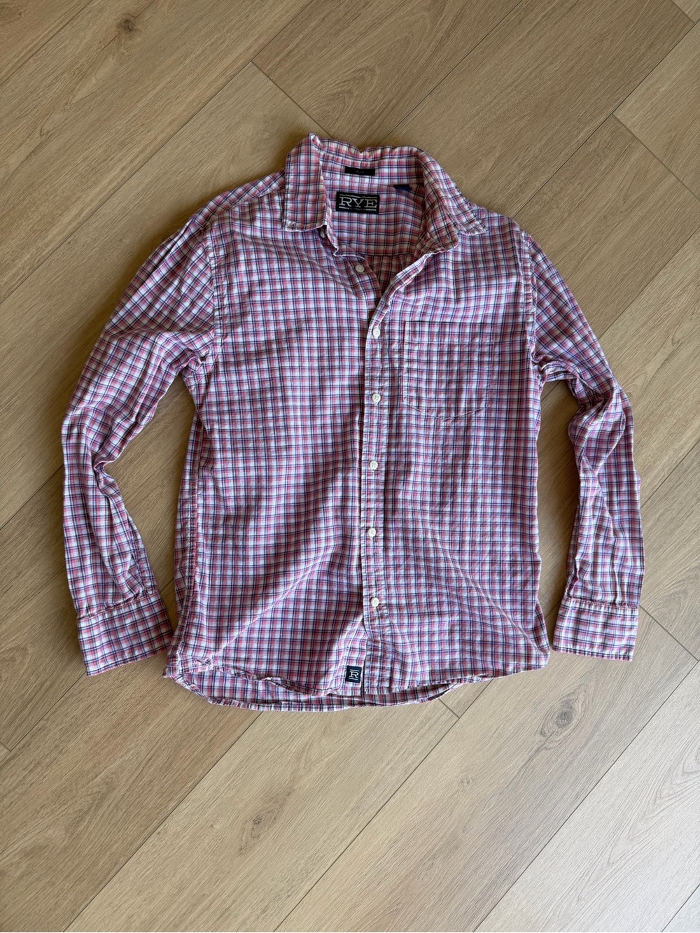 Polo by Ralph Lauren Red, Blue and White Plaid Button-Down Shirt